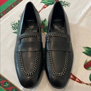 Aquatalia Loafers. Exquisite styling and comfort! Gunmetal chain on black.